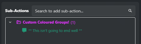 Sub-Actions Pane