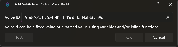 Select Voice By ID Dialog